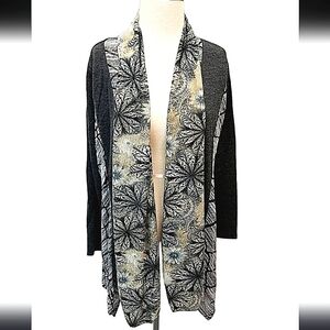 Kamana Cardigan Women's XL Gray & Black Long Sleeve Sweater Kimono Sz XL